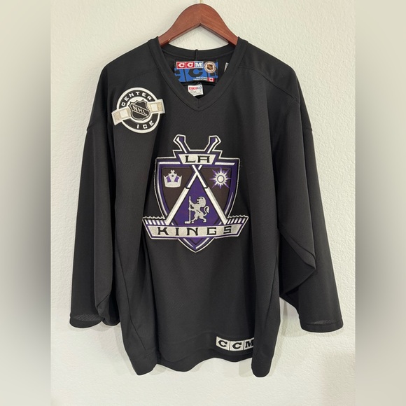 Vintage CCM Center Ice LA Kings Jamie Storr Coat Of Arms Medium Practice Jersey